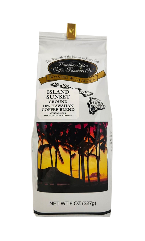 Hawaiian Isles Coffee Roasters Co. Island Sunset Ground 10% Hawaiian Coffee Blend 8oz