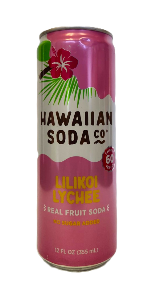 Hawaiian Soda Co. Sparkling Soda 12oz. - Lilikoi Lychee
