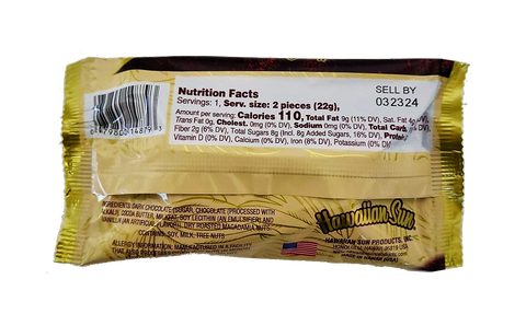 Hawaiian Sun Dark Chocolate Whole Macadamia Nuts  .77 oz (2-pk)