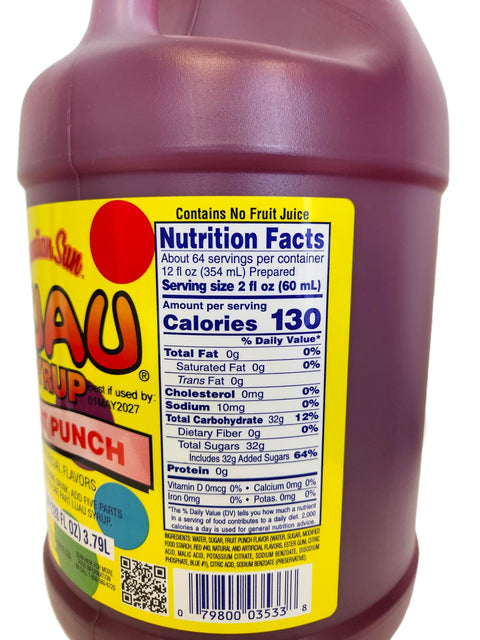 Hawaiian Sun Luau Fruit Punch Syrup Gallon
