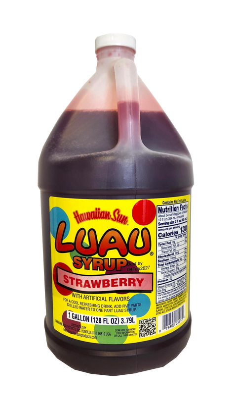 Hawaiian Sun Luau Strawberry Syrup Gallon