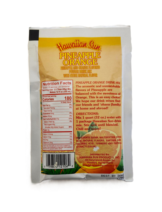 Hawaiian Sun Powdered Pineapple Orange Nectar Drink Mix 4.52 oz
