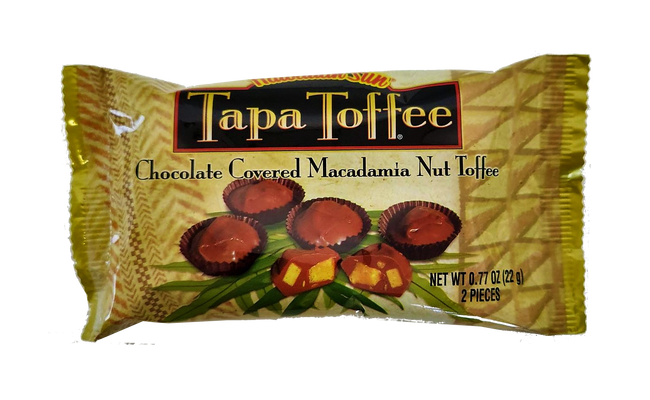 Hawaiian Sun Tapa Toffee Chocolate Covered Macadamia Nut Toffee  .77 oz (2-pk)