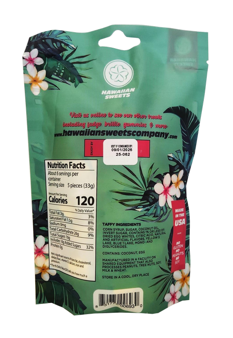 Hawaiian Sweets Salt Water Taffy - Pineapple 7oz