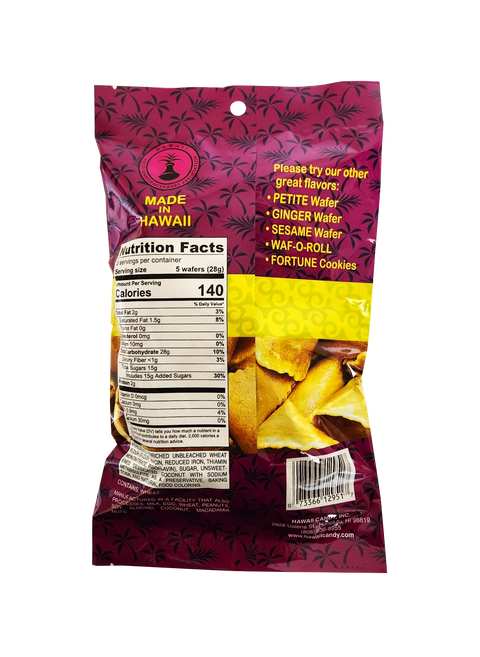Hawaii Candy Coconut Wafer Cookies 3 oz.