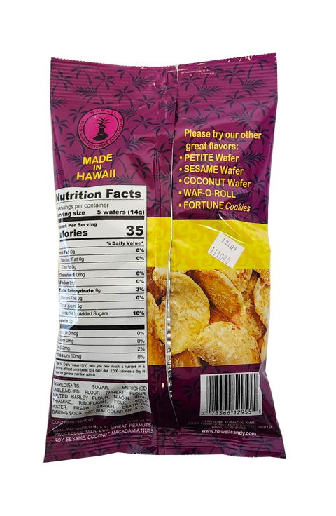 Hawaii Candy Ginger Wafer Cookies 3 oz