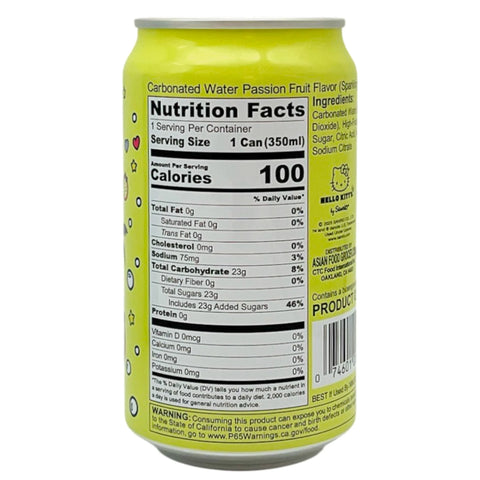 Hello Kitty Sparkling Soda - Passion Fruit 11.83 oz.