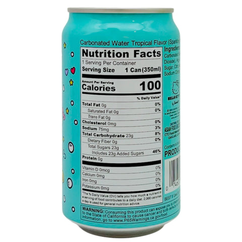 Hello Kitty Sparkling Soda - Tropical 11.83 oz.