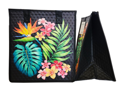 Tropical Paper Garden Hawaiian Hot/Cold Reusable Medium Bag - HISTORIC BLACK MED