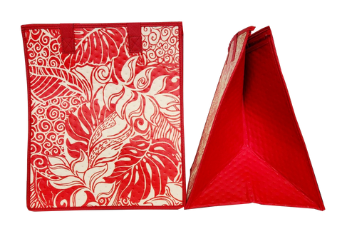 Tropical Paper Garden Hawaiian Hot/Cold Insulated Large Bag - HIVE RED LRG