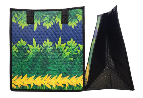 Tropical Paper Garden Hawaiian Hot/Cold Reusable Medium Bag - ILIHAU NAVY MED