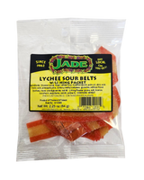 Jade Lychee Sour Belts w/Li Hing Packet 2.25 oz (NOT FOR SALE TO CALIFORNIA)