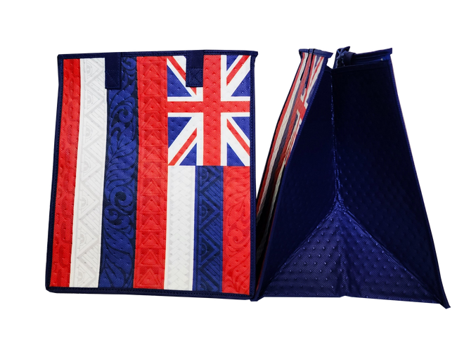 Tropical Paper Garden Hawaiian Hot/Cold Insulated Large Bag - KA HEA BLUE LARGE
