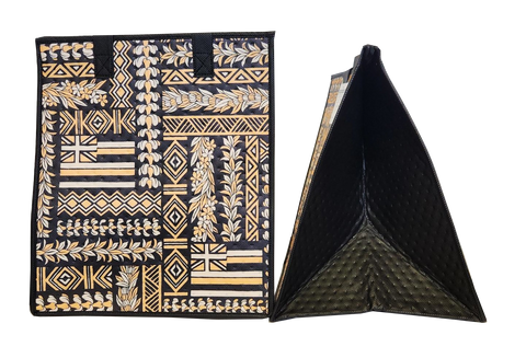 Tropical Paper Garden Hawaiian Hot/Cold Insulated Large Bag - KAHUA BLACK LRG