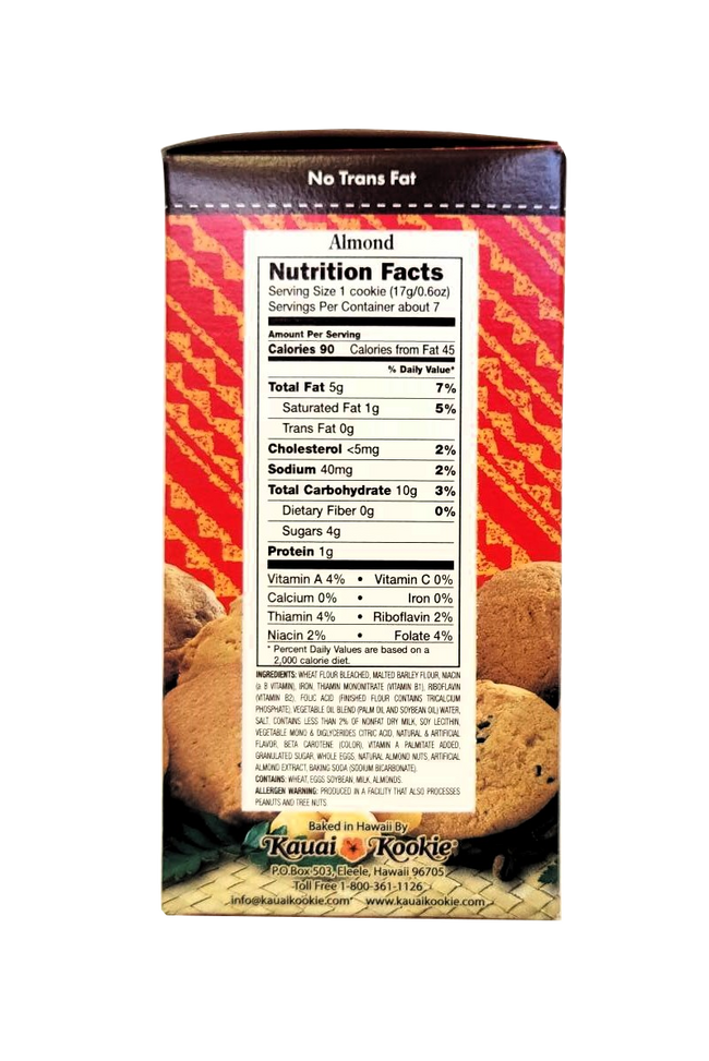 Kauai Kookie Almond Cookies 4.5oz