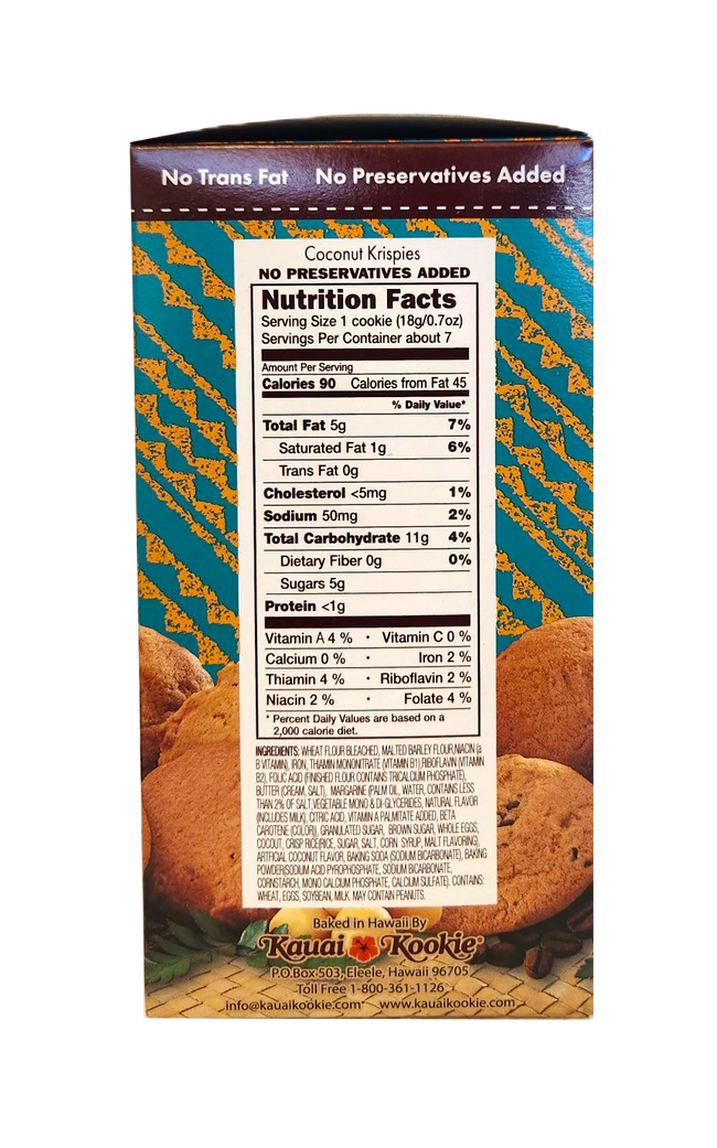 Kauai Kookie Coconut Krispies Cookies 4.5oz