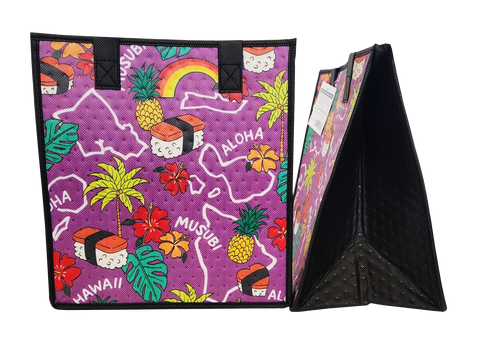 Tropical Paper Garden Hawaiian Hot/Cold Reusable Medium Bag - KEYCHAIN PURPLE MED
