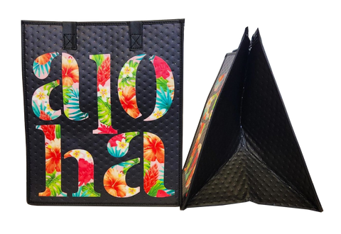 Tropical Paper Garden Hawaiian Hot/Cold Insulated Large Bag - KNOCK OUT BLACK