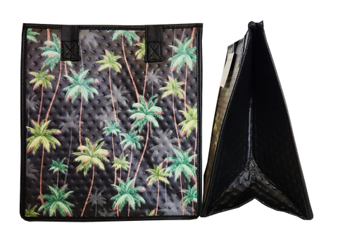 Tropical Paper Garden Hawaiian Hot/Cold Reusable Medium Bag - KOKKARI BLACK