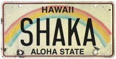 Novelty Vintage License Plate - Shaka