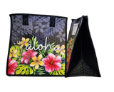 Tropical Paper Garden Hawaiian Hot/Cold Reusable Medium Bag - LIVE ALOHA BLACK