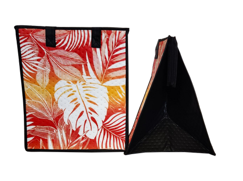 Tropical Paper Garden Hawaiian Hot/Cold Insulated Large Bag - LOTTO RED