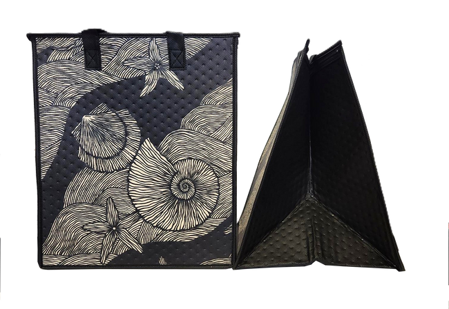 Tropical Paper Garden Hawaiian Hot/Cold Insulated Large Bag - MAGIC ISLAND BLACK LRG