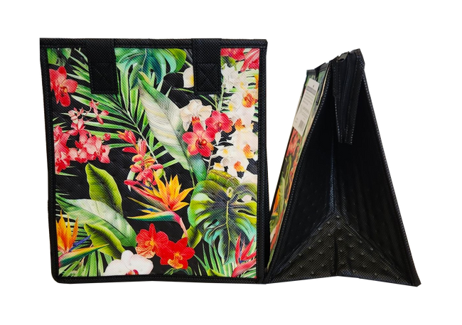 Tropical Paper Garden Hawaiian Hot/Cold Reusable Small Bag - MEADOW BLACK PET