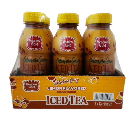 Meadow Gold Haleakala Dairy Lemon Flavored Sweetened Iced Tea Drink 6-pack12oz.