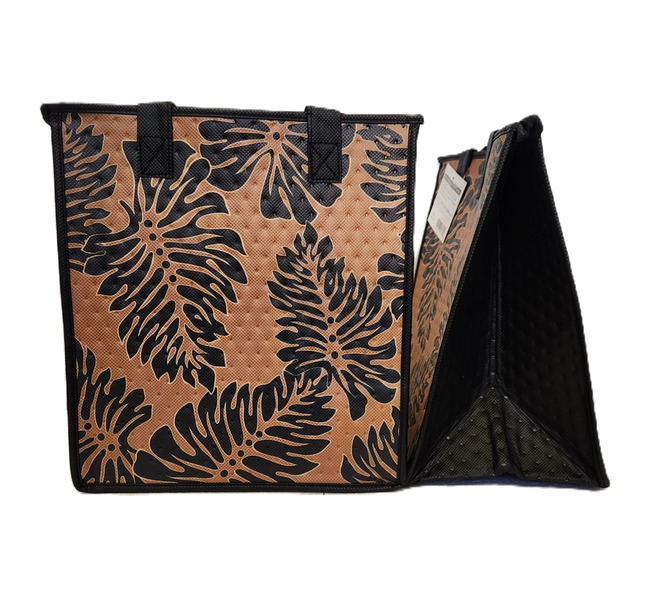 Tropical Paper Garden Hawaiian Hot/Cold Reusable Medium Bag - MODERNE BROWN MED