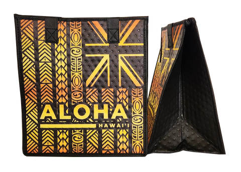 Tropical Paper Garden Hawaiian Hot/Cold Reusable Medium Bag - OLOHE GOLD MED