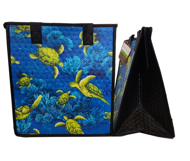 Tropical Paper Garden Hawaiian Hot/Cold Reusable Medium Bag - OPEN SEA BLUE MED