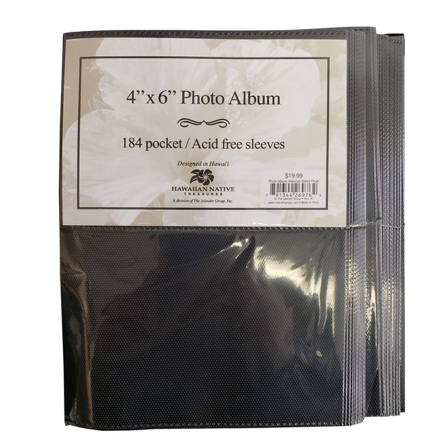 Premium 184 Pocket Photo Album - Black Plumeria and Palms