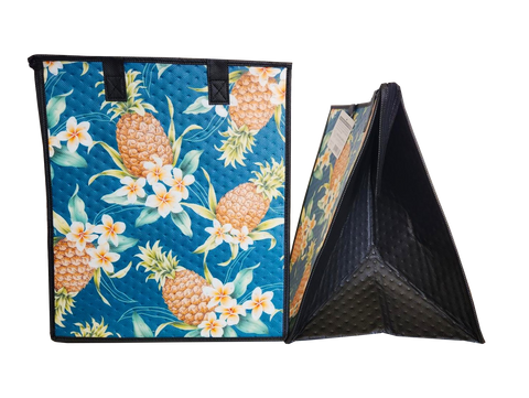 Tropical Paper Garden Hawaiian Hot/Cold Insulated Large Bag - PINEAPPLE PATCH TEAL LRG