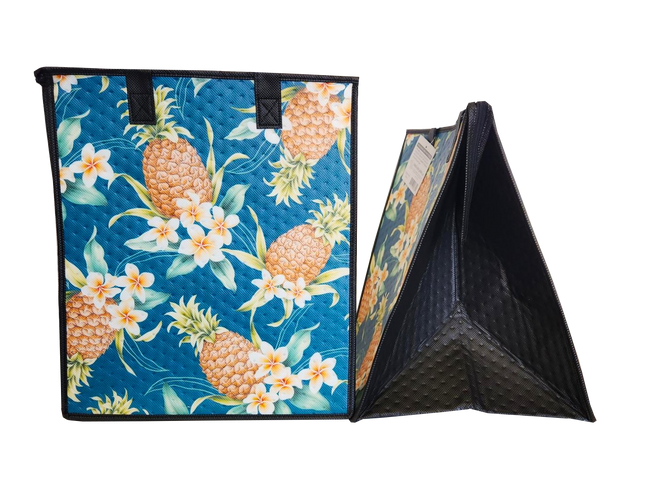 Tropical Paper Garden Hawaiian Hot/Cold Insulated Large Bag - PINEAPPLE PATCH TEAL LRG