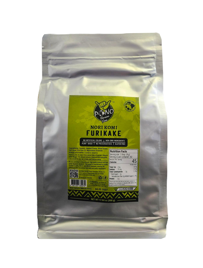 Pono Hawaiian Foods Nori Komi Furikake Food Service 17.64oz.