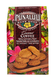 Punalu'u Bake Shop Cookies - Coffee Macadamia Nut Shortbread Cookies 5oz.