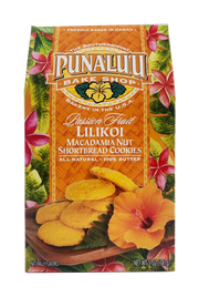 Punalu'u Bake Shop Cookies - Lilikoi Macadamia Nut Shortbread Cookies 5oz.