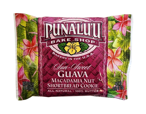Punalu'u Bake Shop Cookies - Guava Macadamia Nut Shortbread Cookies .81oz.