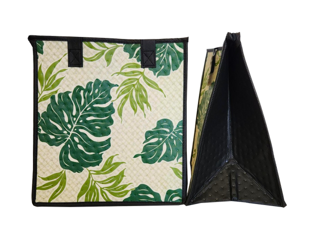 Tropical Paper Garden Hawaiian Hot/Cold Reusable Medium Bag - RENEW GREEN MED