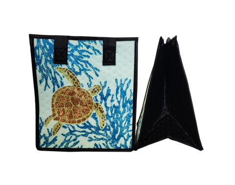 Tropical Paper Garden Hawaiian Hot/Cold Reusable Small Bag - SEA SHANTY SEAFOAM