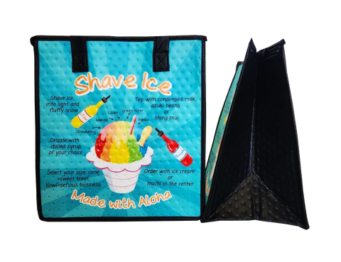 Tropical Paper Garden Hawaiian Hot/Cold Reusable Medium Bag - SHAVE ICE ANATOMY AQUA MED
