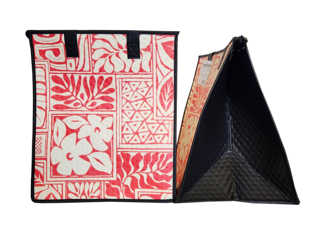 Tropical Paper Garden Hawaiian Hot/Cold Insulated Large Bag - SOFTFORM CORAL LRG