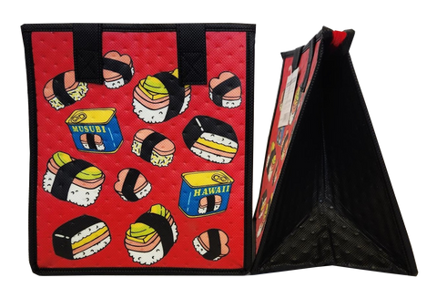 Tropical Paper Garden Hawaiian Hot/Cold Reusable Small Bag - SPAM JAM RED PET