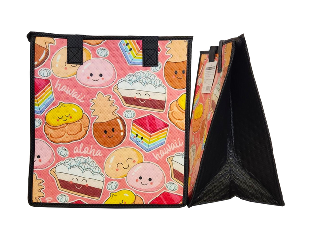 Tropical Paper Garden Hawaiian Hot/Cold Reusable Small Bag - SWEET TREATS PALAKA PINK PET