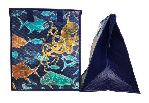 Tropical Paper Garden Hawaiian Hot/Cold Insulated Large Bag - TAKO TACKLE NAVY LRG