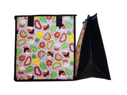 Tropical Paper Garden Hawaiian Hot/Cold Reusable Medium Bag - TALK STORY MED LAV