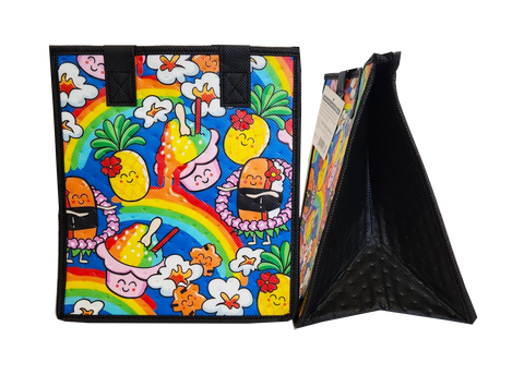 Tropical Paper Garden Hawaiian Hot/Cold Reusable Small Bag - TASTE THE RAINBLOW BLUE PET