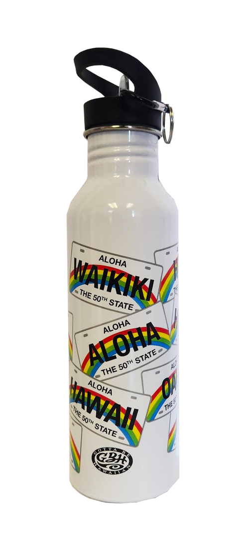 Gotta Be Hawaiian Stainless Steel Water Bottle - Hawaii License Plates