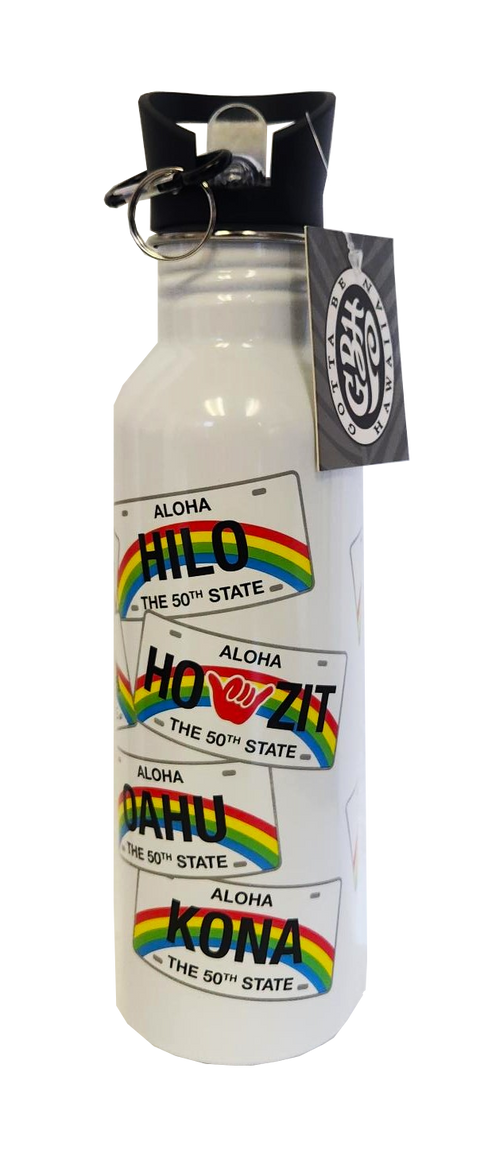 Gotta Be Hawaiian Stainless Steel Water Bottle - Hawaii License Plates